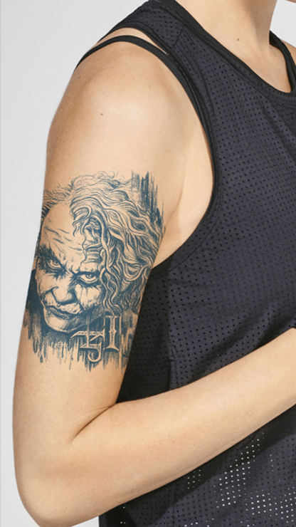 A Káosz Mestere: Joker Portré Ideiglenes Tetoválás