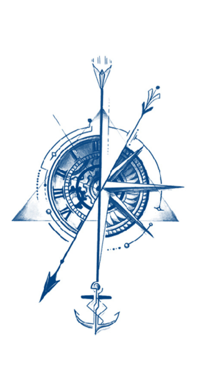 A Navigátor Védelme: Iránytű és Horgony Ideiglenes Tetoválás