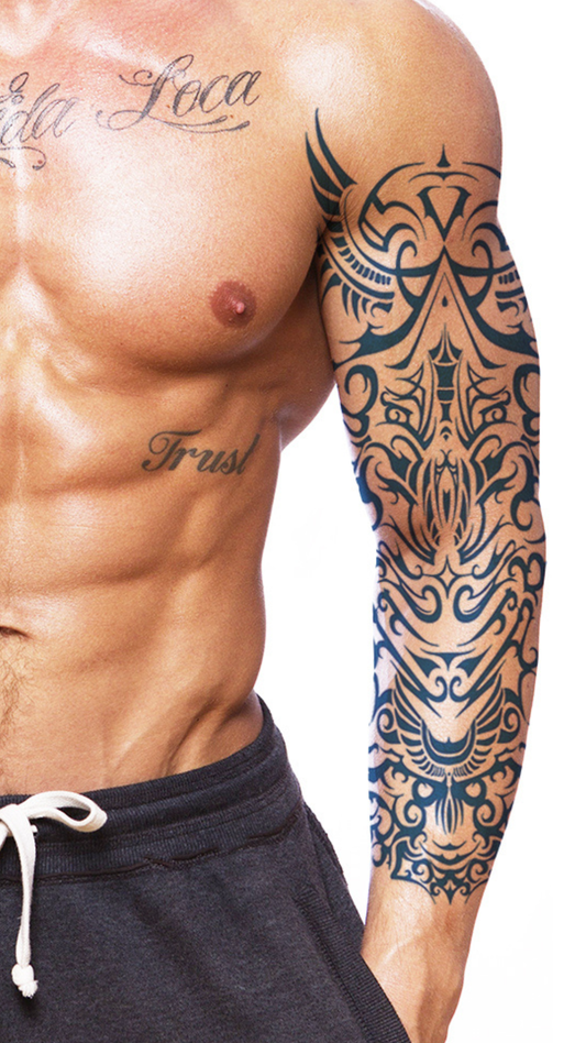 Belső Harcos: Teljes Kar Tribál Ideiglenes Tetoválás