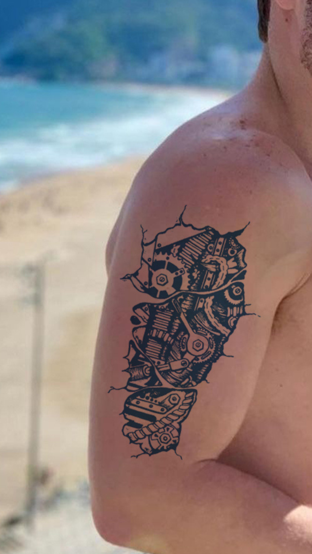 Bőr alatti Gép: Steampunk Kiborg Ideiglenes Tetoválás