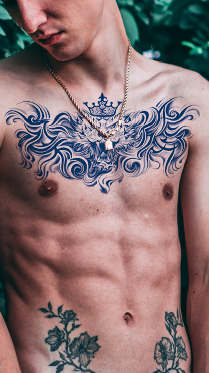 Déli Király: Törzsi Oroszlán Ideiglenes Tetoválás