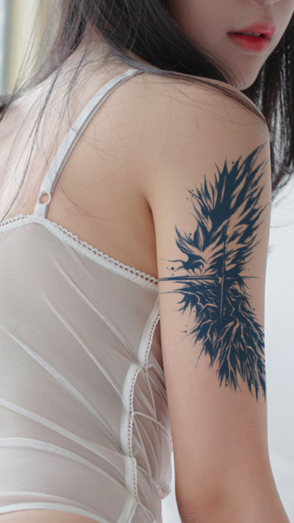 Égi Harcos: Absztrakt Szárny Ideiglenes Tetoválás