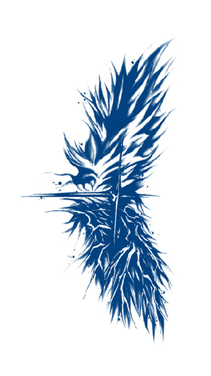 Égi Harcos: Absztrakt Szárny Ideiglenes Tetoválás