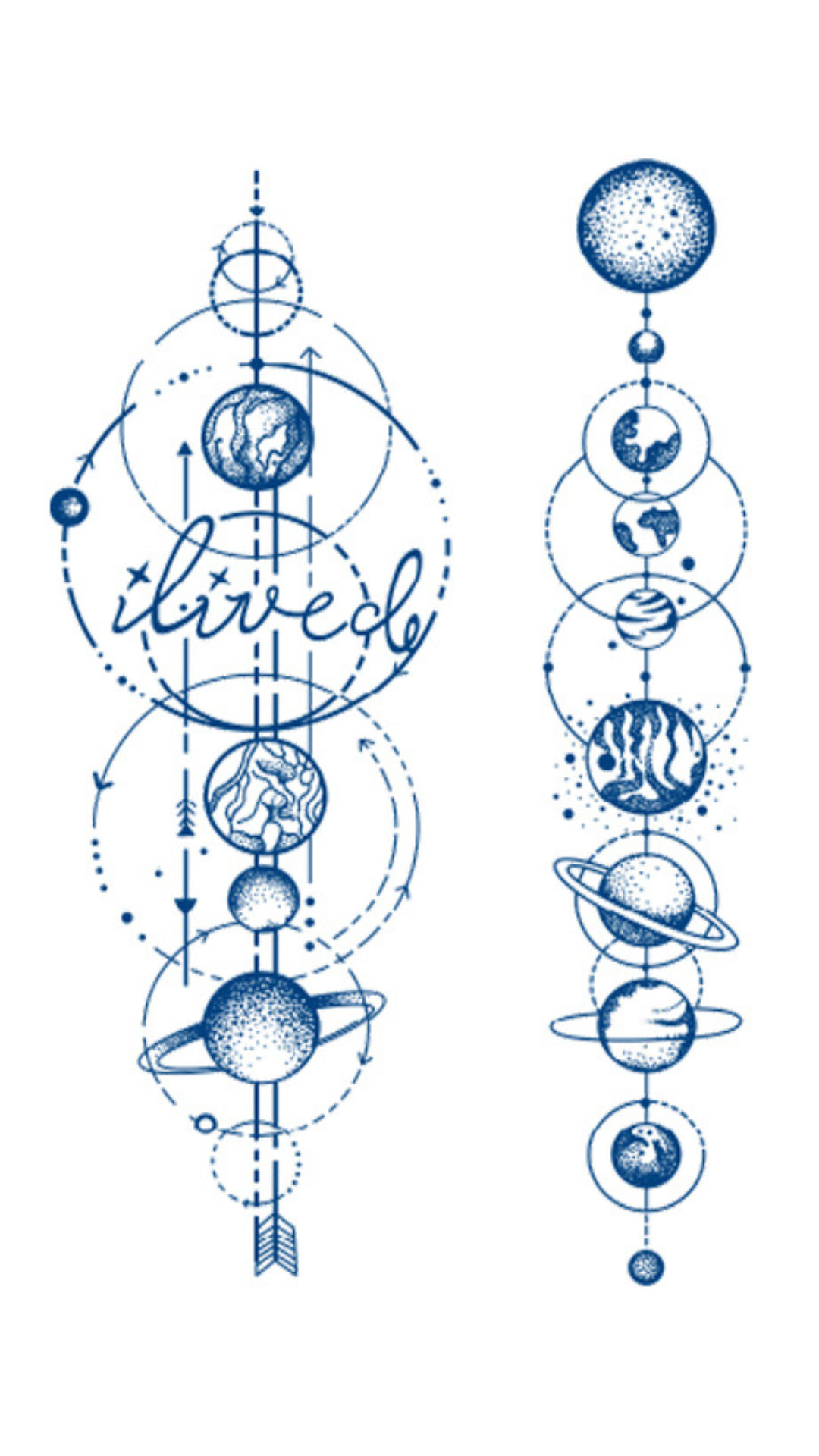 Éltem és Utaztam: Kozmikus Életfonal Ideiglenes Tetoválás
