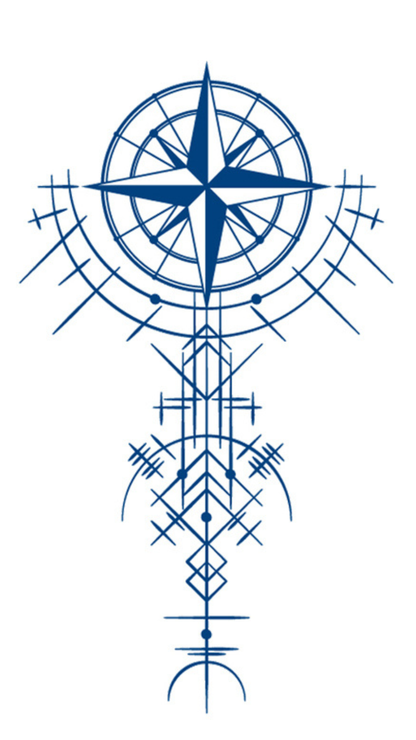 Északi Iránytű: Geometriai Védelmi Pecsét Ideiglenes Tetoválás