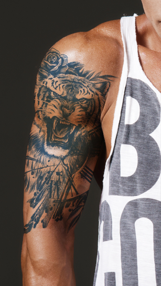 Időtlen Düh: Tigris és Óra Ideiglenes Tetoválás