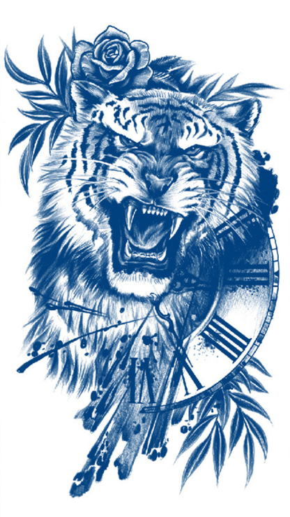 Időtlen Düh: Tigris és Óra Ideiglenes Tetoválás