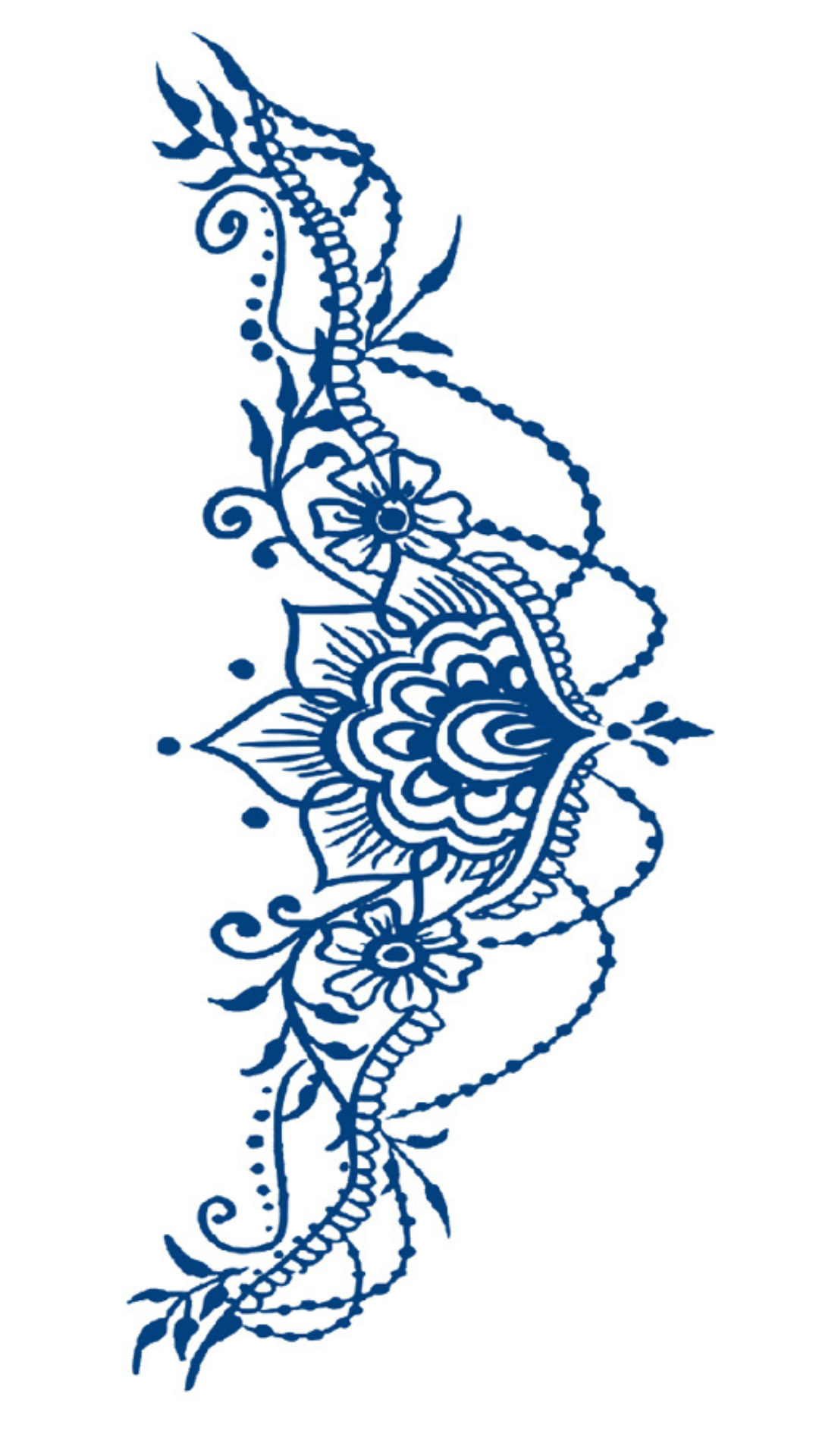 Mandala Dekoltázs: Láncos Virágfüzér Ideiglenes Tetoválás