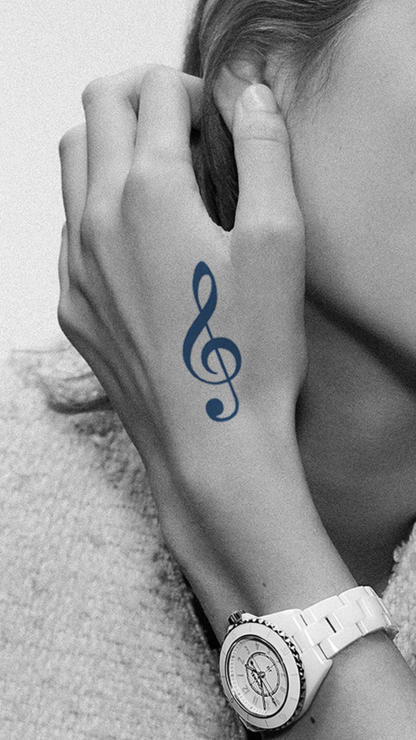 Melódia: G-Kulcs Ideiglenes Tetoválás