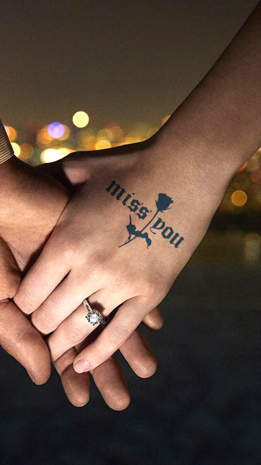 Miss You Rózsa Ideiglenes Tetoválás