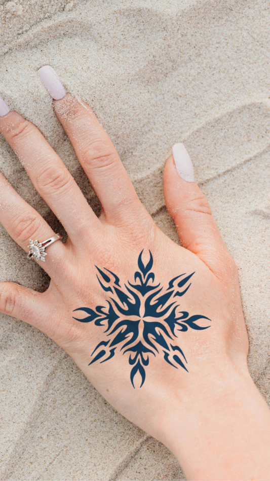 Törzsi Védőpajzs: Absztrakt Csillag Ideiglenes Tetoválás