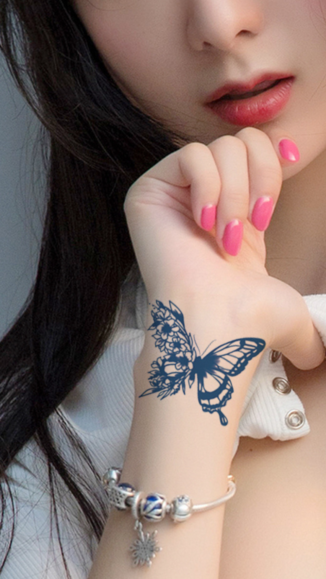 Virágos Pillangó: Tündérlepke Ideiglenes Tetoválás