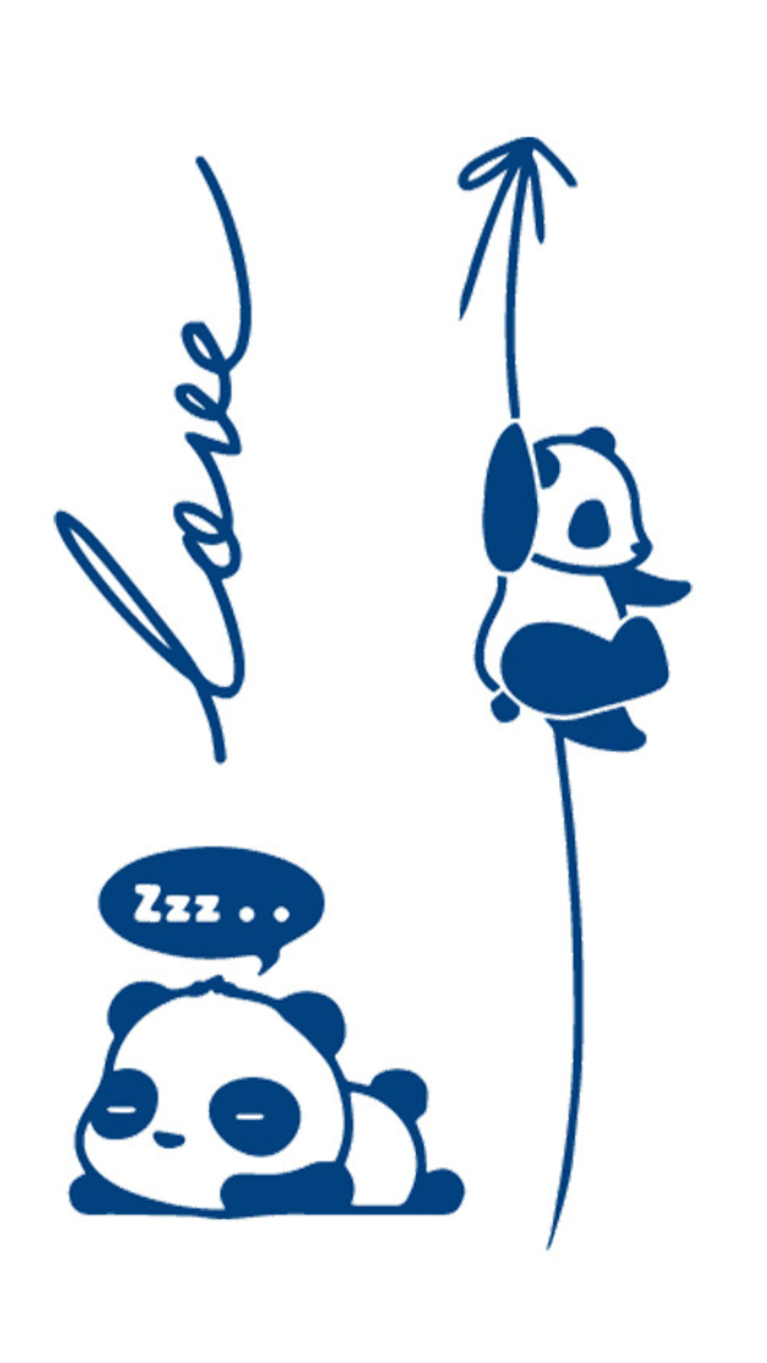 Álmodozó Panda: Aranyos Mászó Panda Ideiglenes T