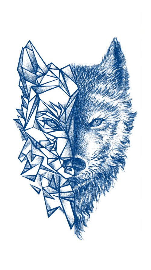 Dualista Design: Geometrikus Farkas Ideiglenes Tetoválás