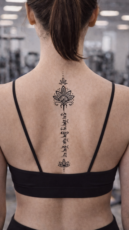 Karma Lótusz: Meditációs Felirat Ideiglenes Tetoválás