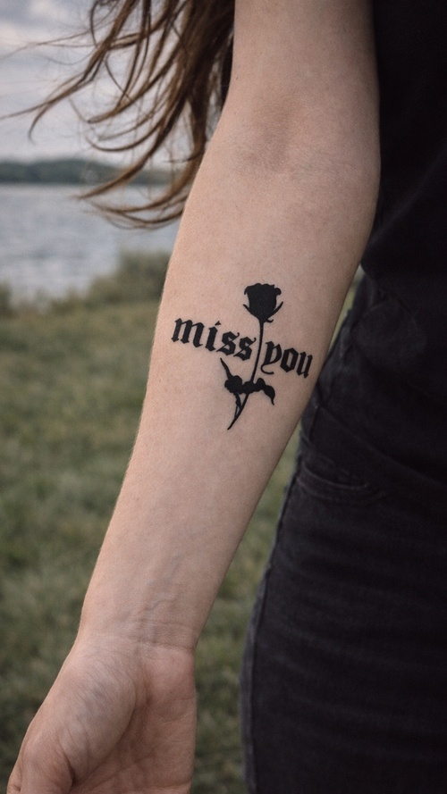 Miss You Rózsa Ideiglenes Tetoválás