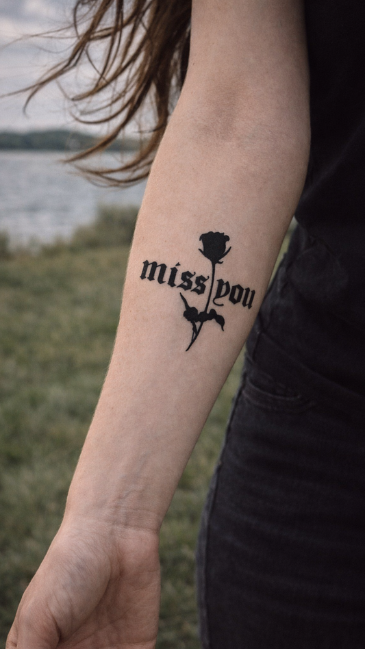 Miss You Rózsa Ideiglenes Tetoválás