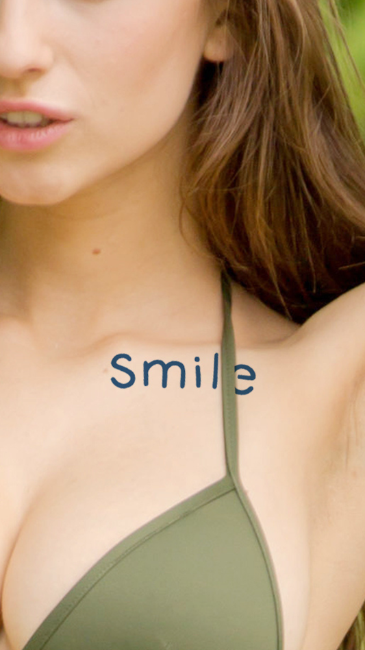 Smile: Mosolyogj Felirat Ideiglenes Tetoválás