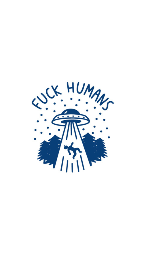 UFO Abduction: „Fuck Humans” Ideiglenes Tetoválás