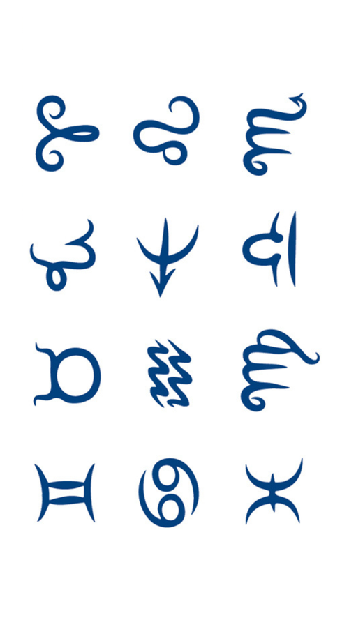 Zodiákus Univerzum: Horoszkóp Szimbólum Szett Ideiglenes Tetoválás